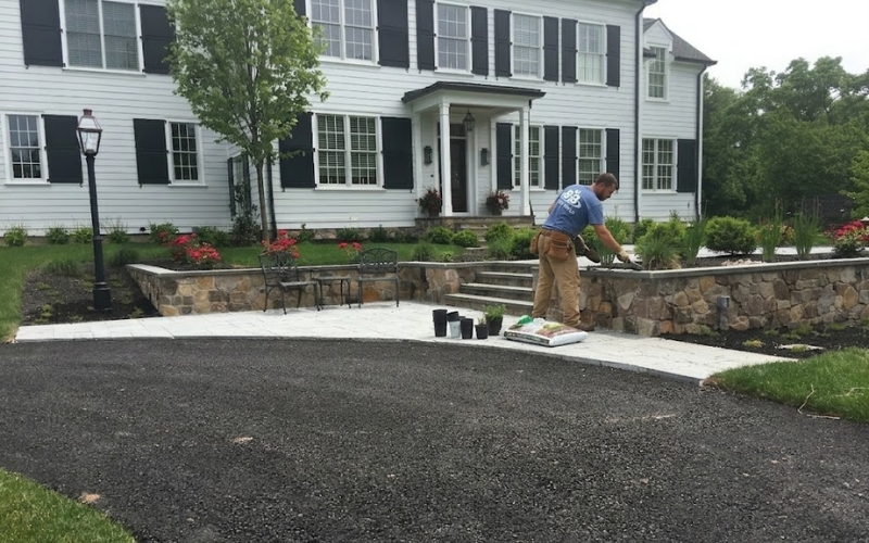 Professional landscape maintenance by B&B Custom Pools