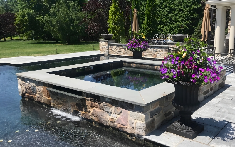 Custom spa and hot tub design by B&B Custom Pools